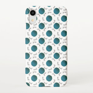 Teal Yarn Balls & Text Pattern Crafts iPhone Case