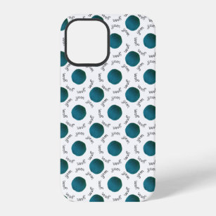 Teal Yarn Balls & Text Pattern Crafts iPhone 12 Pro Case