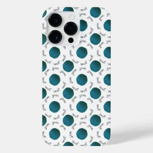 Teal Yarn Balls & Text Pattern Crafts iPhone 14 Pro Max Case