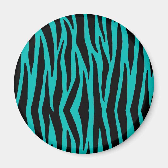 Teal Zebra Magnet (Front)