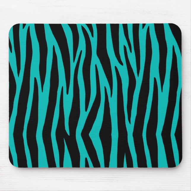 Teal Zebra Mouse Pad (Front)