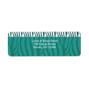 Teal Zebra Pattern Address Label Return Address Label