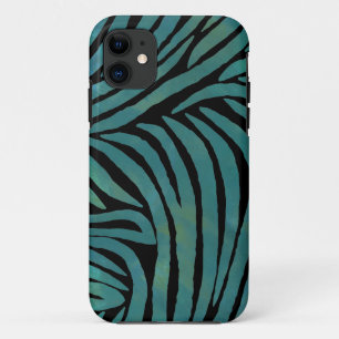 Teal Zebra Print iPhone 11 Case