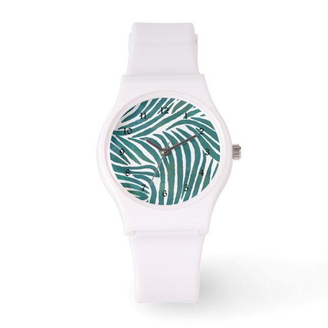 Teal Zebra Print Watch (Front)