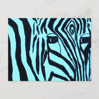 Teal Zebre Postcard