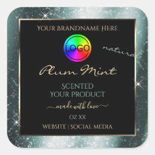 Tealish Metal Glitter Frame Product Label and Logo