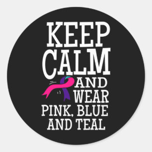 Teals Thyroid Cancer Awareness Ribbon Gifts Classic Round Sticker