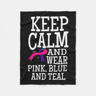 Teals Thyroid Cancer Awareness Ribbon Gifts Fleece Blanket
