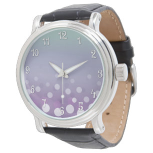 Tealy-Purple Bubbles Watch (w/Numbers)