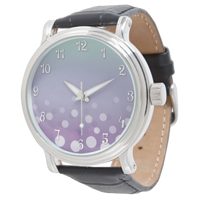 Tealy-Purple Bubbles Watch (w/Numbers) (Angled)