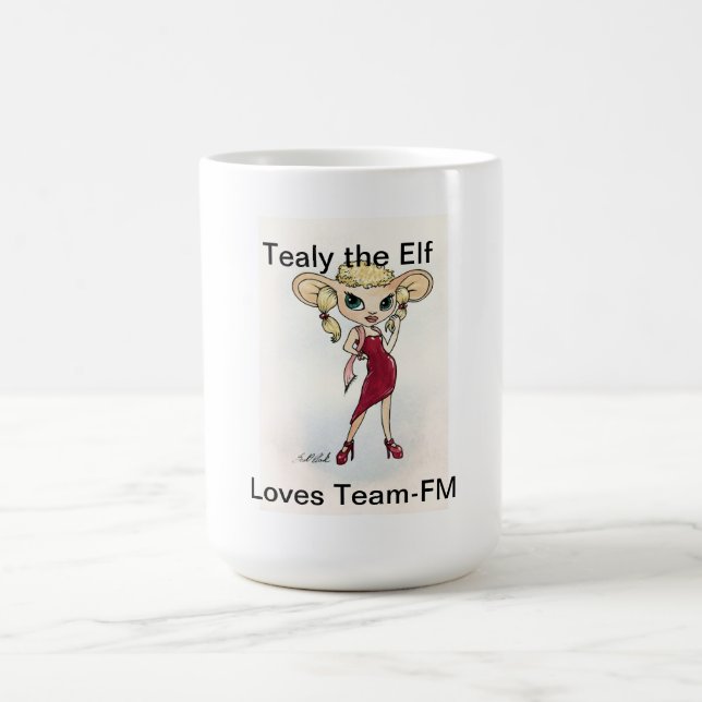Tealy the elf loves Team-Fm Mug (Center)
