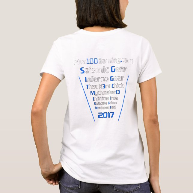 Team +100 Gaming T-Shirt 2017 Womens (Back)