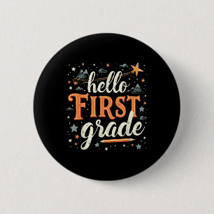 Team 1st Grade Back To School Outfit Breezy (1) 6 Cm Round Badge