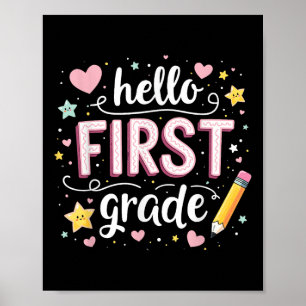 Team 1st Grade Back To School Outfit Breezy (2) Poster