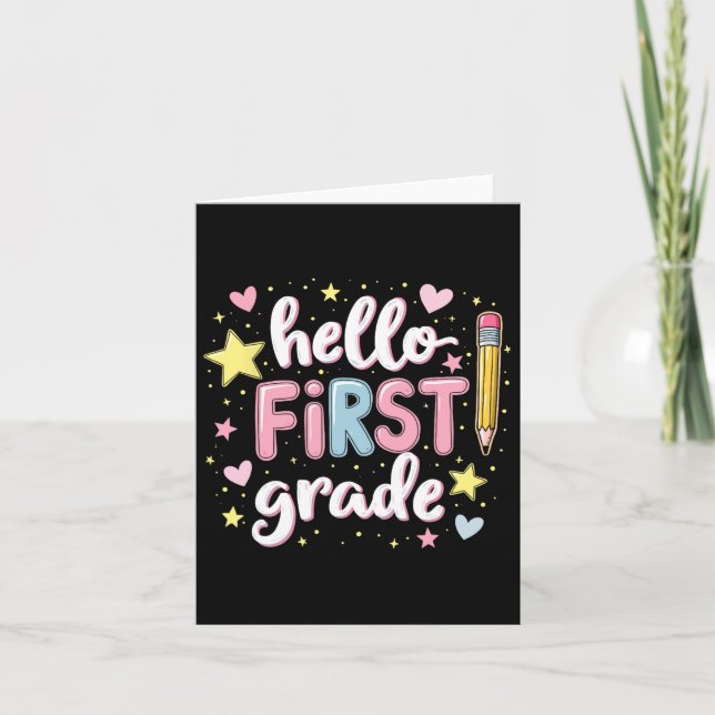 Team 1st Grade Back To School Outfit  Card (Front)