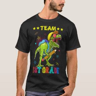 Team 1st Grade Dinosaur Shirt Student Teacher Back