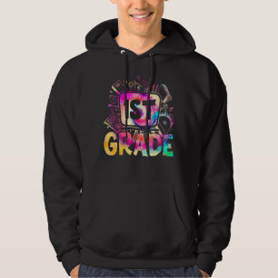Team 1st Grade Typography Tie Dye Back To School T Hoodie