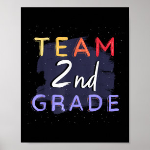 Team 2nd Grade _ Colourful Student Teacher Back To Poster
