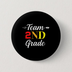Team 2nd Grade Cool Teacher Student Back To School 6 Cm Round Badge