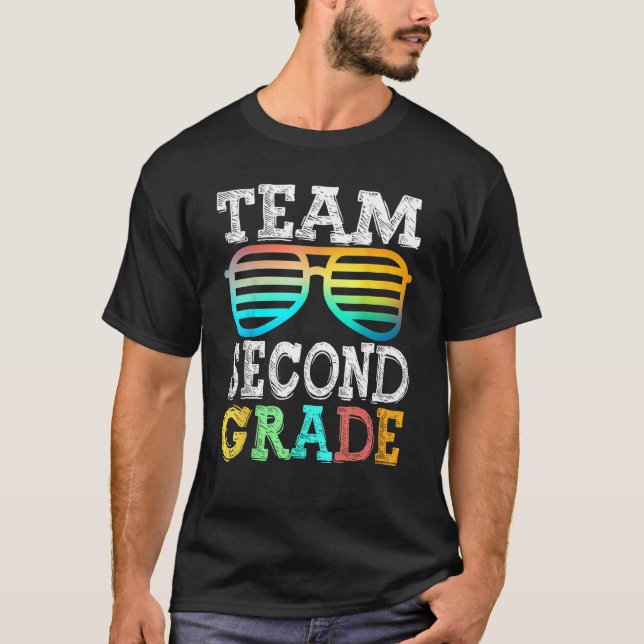 Team 2nd Grade Squad Second Teacher Student Back T T-Shirt (Front)