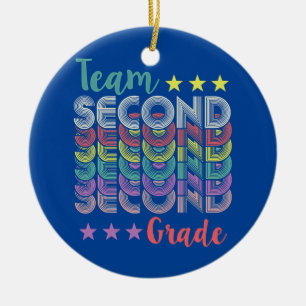 Team 2nd Second Grade Teachers Back To School Ceramic Ornament