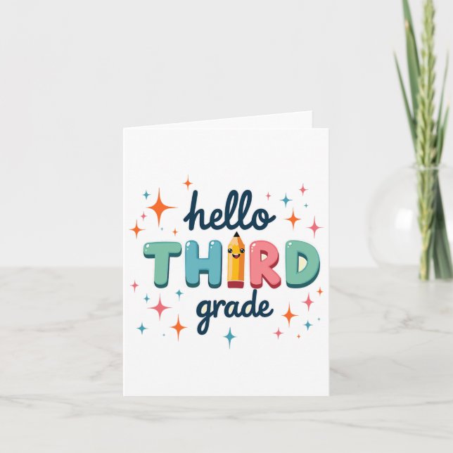 Team 3rd Grade Back To School Year Apparel  Card (Front)