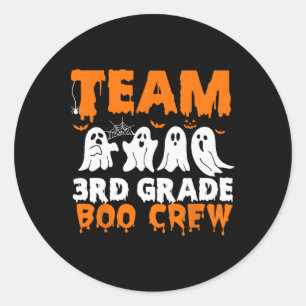 Team 3rd Grade Boo Crew Halloween Ghost Classic Round Sticker