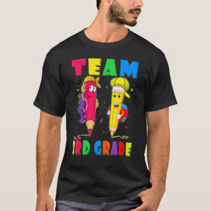 Team 3rd Grade Pencil Back To School Teacher Stud T-Shirt