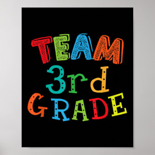Team 3rd Grade - Third Grade Kids & Teacher Ba Poster
