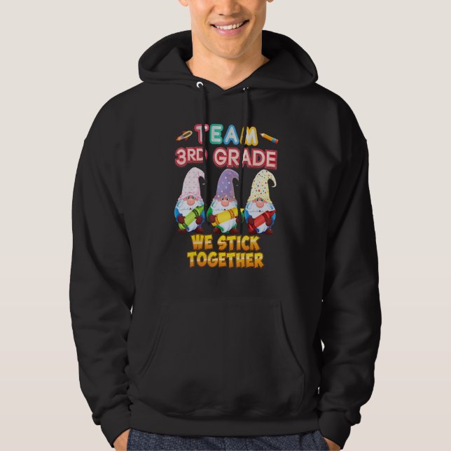 Team 3rd Grade We Stick Together Gnomes Kid Third  Hoodie (Front)