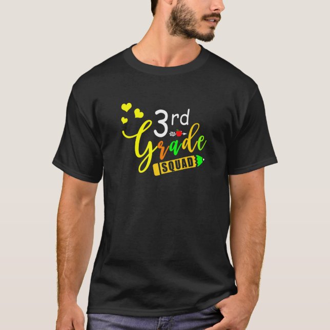 Team 3rd Third Grade Squad Teacher Back To School T-Shirt (Front)