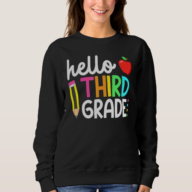 Team 3rd Third Grade Teacher Back To School Sweatshirt (Front)