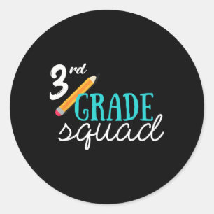 Team 3rd Third Grade Teacher Byck To School Gift Classic Round Sticker