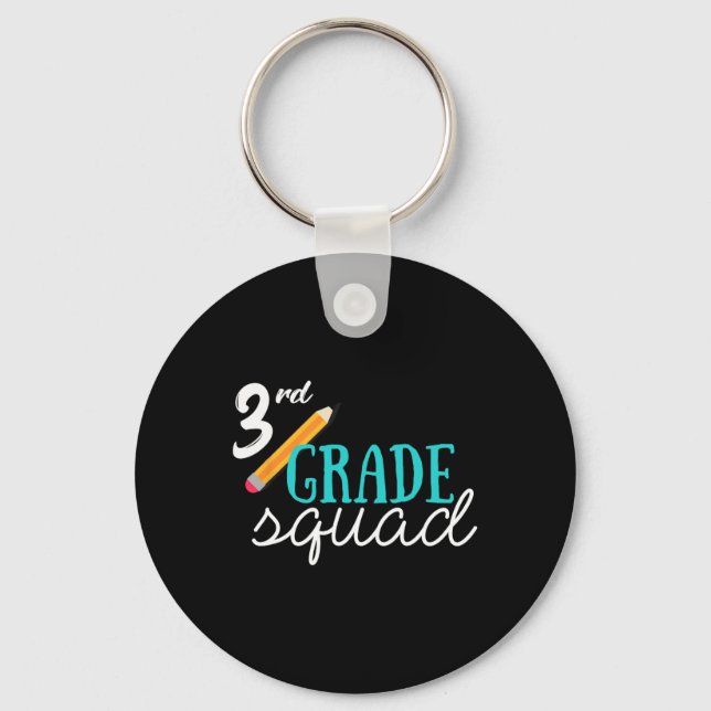 Team 3rd Third Grade Teacher Byck To School Gift  Key Ring (Front)