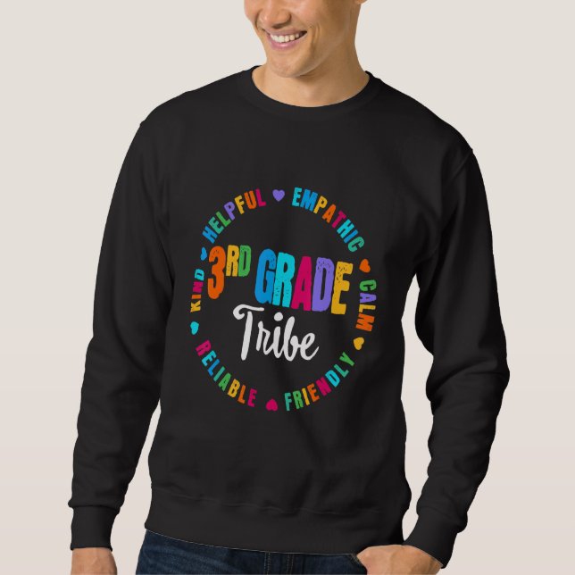 Team 3rd Third Grade Tribe Students & Teacher Back Sweatshirt (Front)