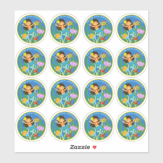 Team 4th Grade! Mermaid and Sea Turtle (Sheet)