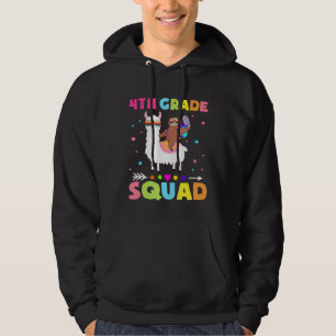 Team 4th Grade Squad LLama Sloth Back To School Hoodie
