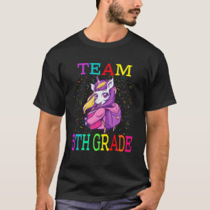 Team 5Th Grade Back To School Unicorn Teacher Stud T-Shirt