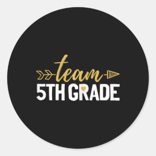 Team 5th Grade Hello Fifth Grade Crew Squad Teache Classic Round Sticker