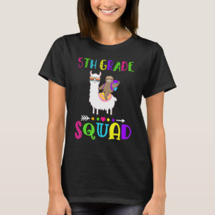 Team 5th Grade Squad  Llama Sloth Back To School T-Shirt