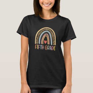 Team 5th Grade Squad Rainbow Leopard Girls Women T T-Shirt