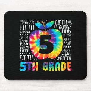 Team 5th Grade Typography Tie Dye Back To School T Mouse Pad