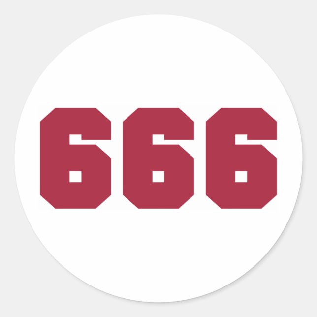 Team 666 classic round sticker (Front)