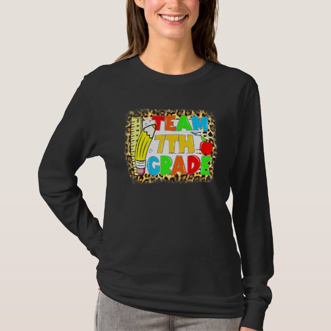 Team 7th Grade Teacher Student Second Grade Back T T-Shirt (Front)