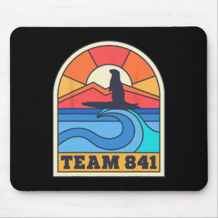 Team 841 Otter Surfing California Beach Funny Retr Mouse Pad