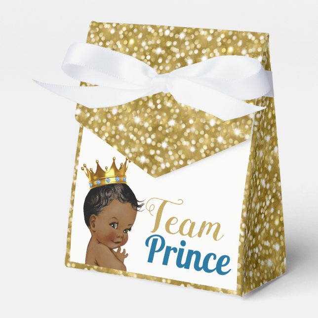 Team African Prince Gold Glitter Favour Tents Favour Box (Front Side)