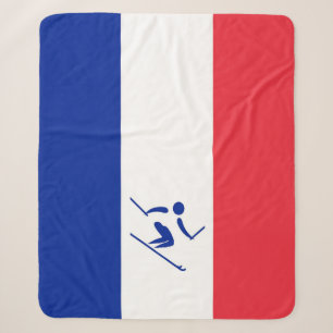 Team Alpine Skiing France Sherpa Blanket