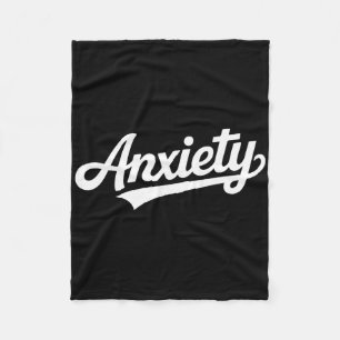 Team Anxiety Retro Script Mental Health Humour Des Fleece Blanket