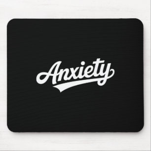 Team Anxiety Retro Script Mental Health Humour Des Mouse Pad