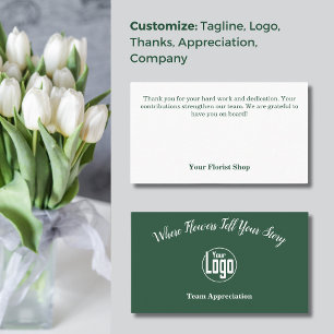 Team Appreciation: Florist Shop Thank You Business Card